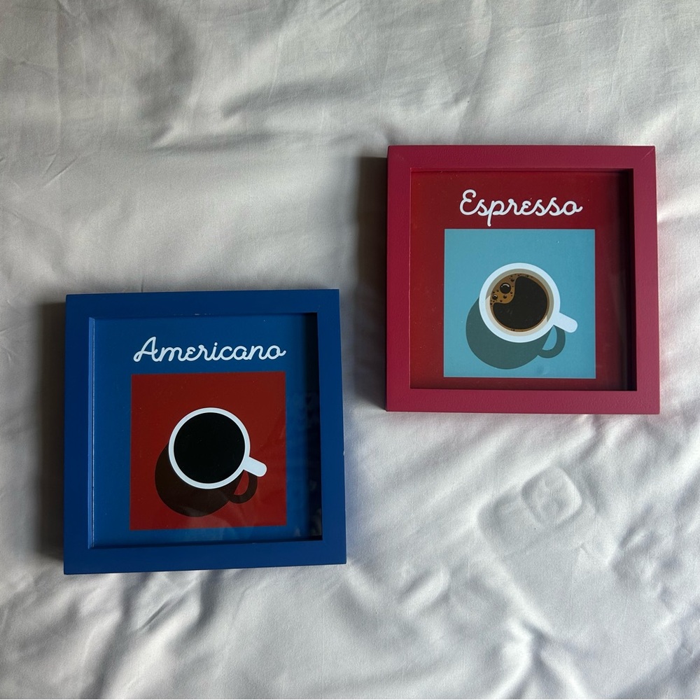 Coffee Corner Decorative Signs – Red & Blue